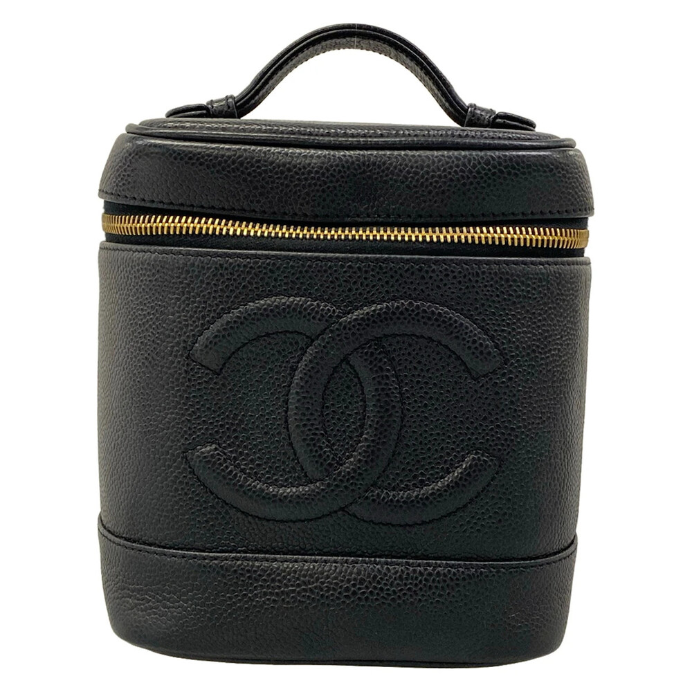 Chanel Black Calfskin Vanity Bag Gold #324855C15B